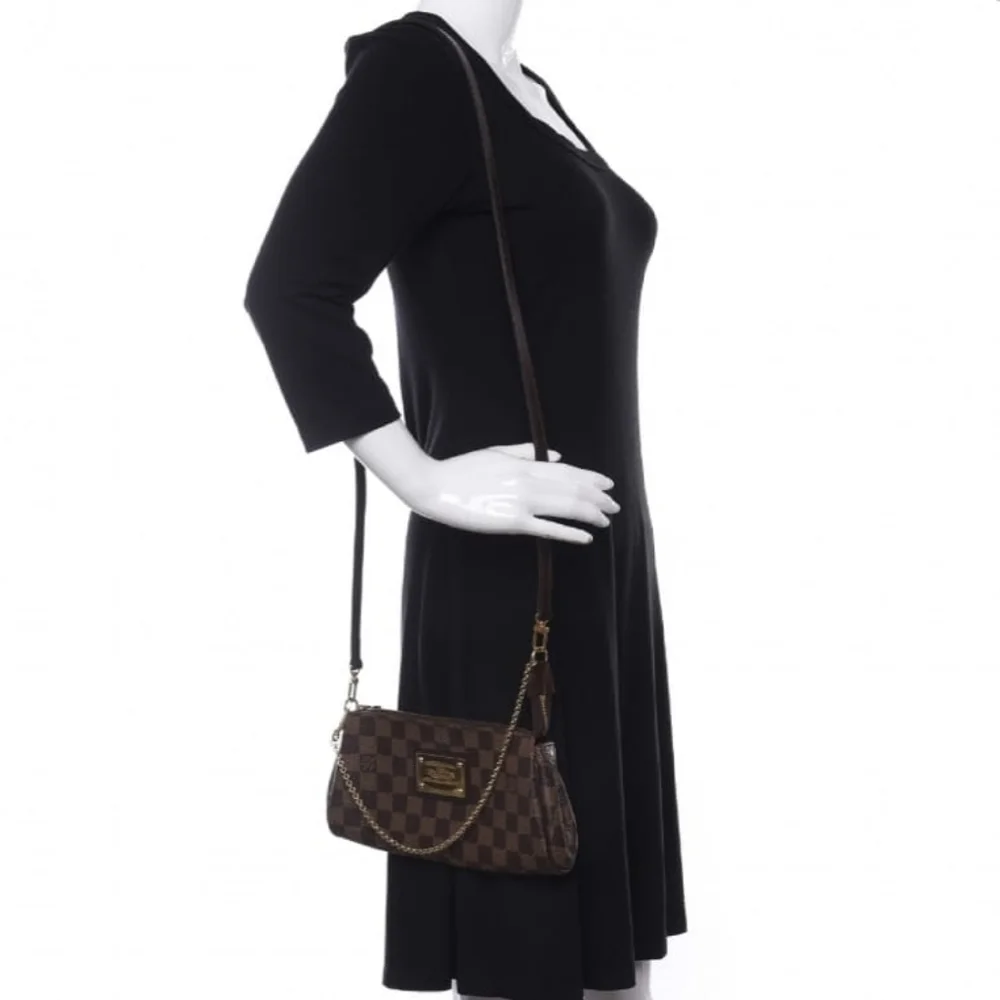 LOUIS VUITTON Damier Ebene Eva Clutch/Crossbody Bag